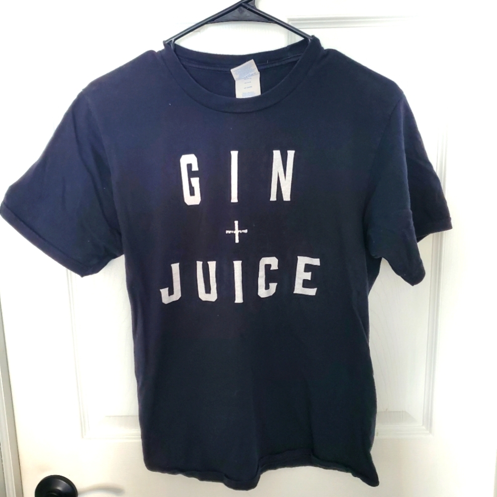 Black Graphic T-Shirt with White Print